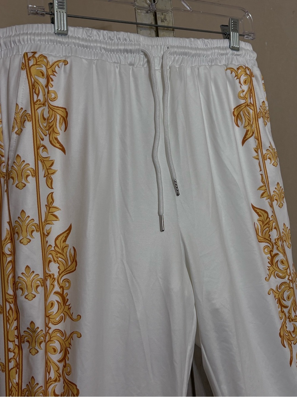 Manfinity Homme White Baroque Print Track Pants Joggers Sz XL - Picture 5 of 13